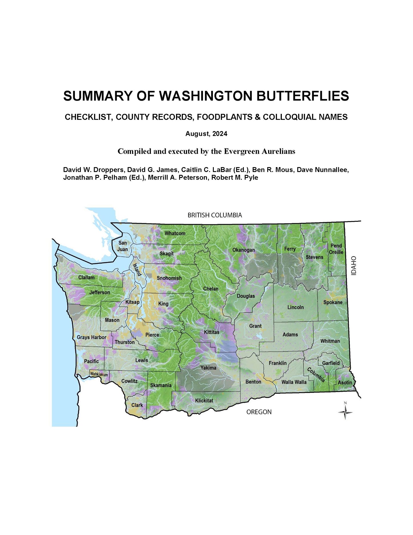 Summary of Washington Butterflies - August 2024